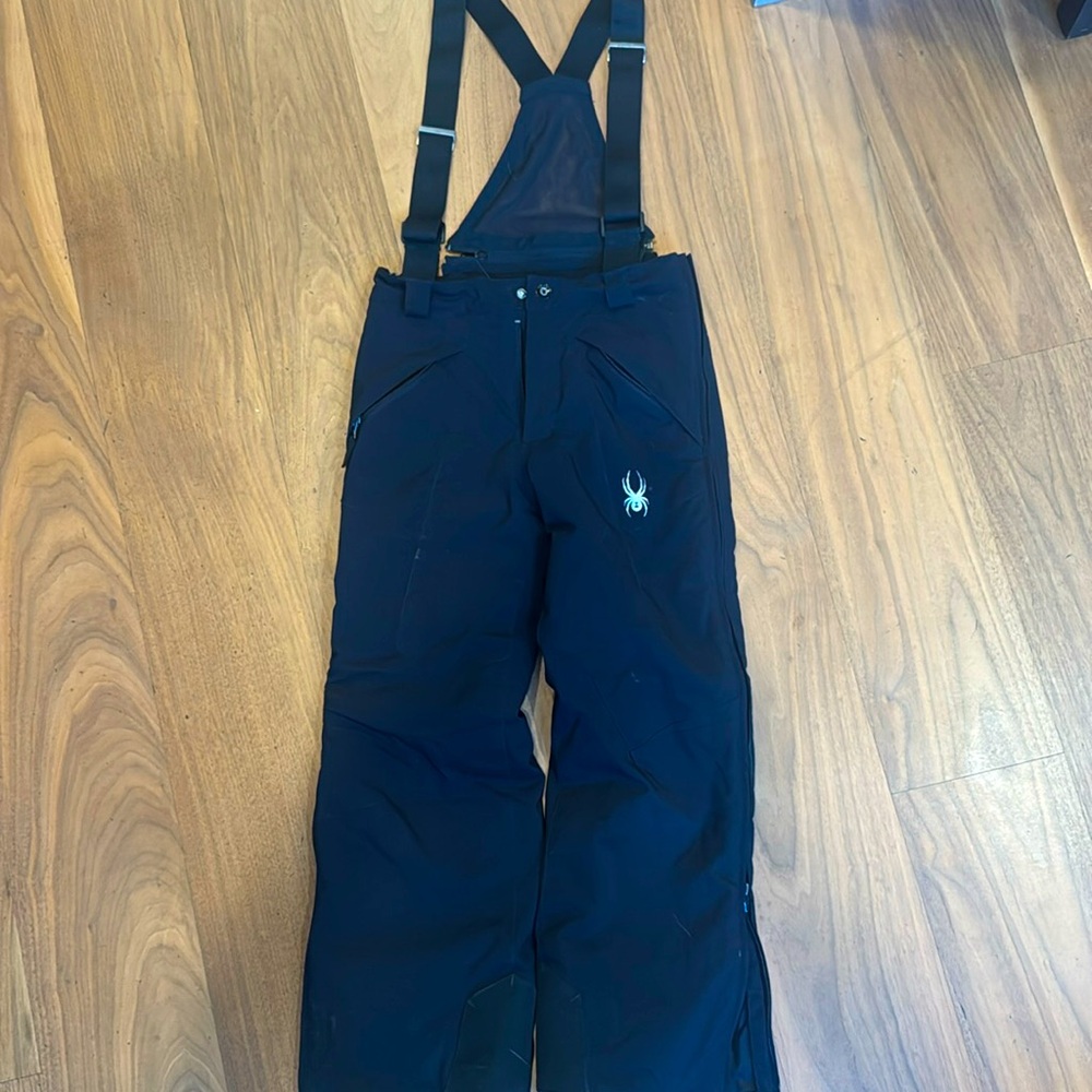 Spyder Kids Insulated Ski Bib Pants – Youth Size 12 – Black – Barely Worn